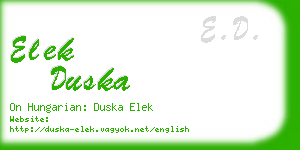 elek duska business card